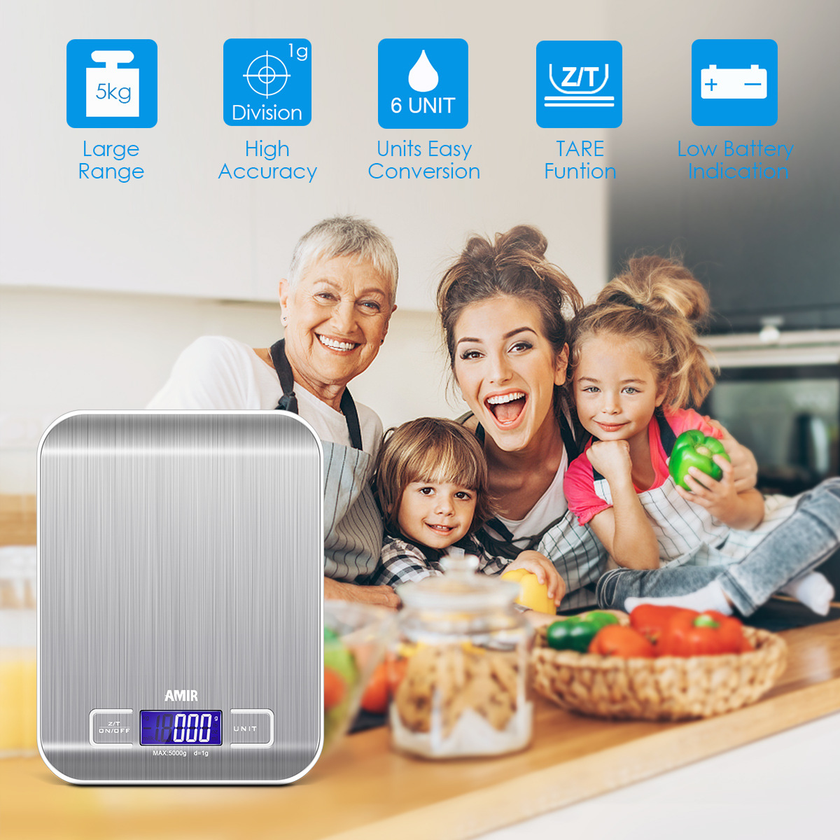 smart digital kitchen scale with full functions smart digital kitchen scale with full functions